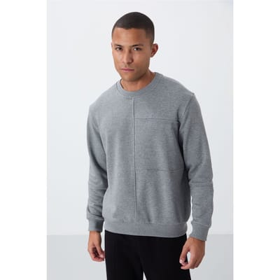 Heren Effen Ronde Hals Sweatshirt