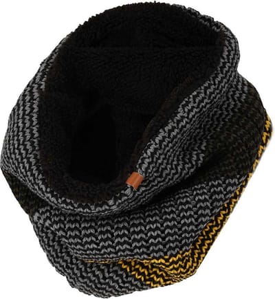 Winter Colsjaal Zwart-Grijs met Oker. Maat: M