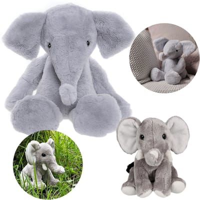 Charlie Bears, Set van twee knuffels uit de Bear&Me en Cuddle Cubs series, OLIFANT – Ideaal voor baby’s en kinderen