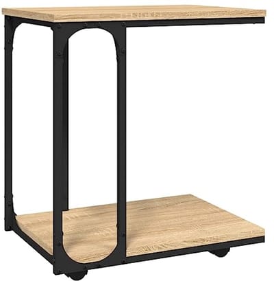 Bijzettafel met wielen 50x35x55.5 cm in Sonoma eiken stijl