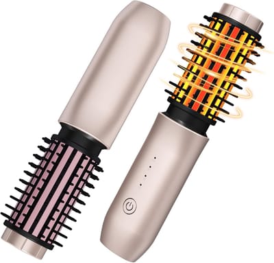 Draadloze Krultang Kam - Reis Krul Kam - 3-in-1 Draagbare Krultang Draadloos - Plasma Thermische Haar Kam - 7000mAh USB Oplaadbaar Krultang - Mini Hete Krul Kam (Blush Roze)