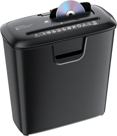 SNJY® Papierversnipperaar - Shredder - Creditcard Vernietiger - 17,5L x 34B x 35,5H centimeter - Zwart