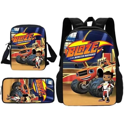 Blaze en de Monster Machines Schoolrugzak Met Schoudertas Etui Schooltassen voor Beste Cadeau