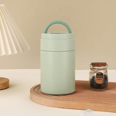 Le Nouveau Support en Acier Inoxydable Tasse à Braiser Les Employés de Bureau Emporteront Une Cuillère Pot à Braiser Manuel Tasse Thermos à Vide 500ml