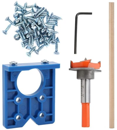 Allecto - Scharniergatopener, 5mm Boorgeleiderset Voor Scharnierboormal Gatzoeker Voor Deurinstallatie Nauwkeurigheidszoeker Doorboorgeleider Boormal