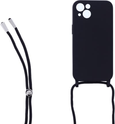 Ketting silicone telefoonhoesje Geschikt voor: iPhone 13 - TPU - Silicone - Zwart - ZT Accessoires