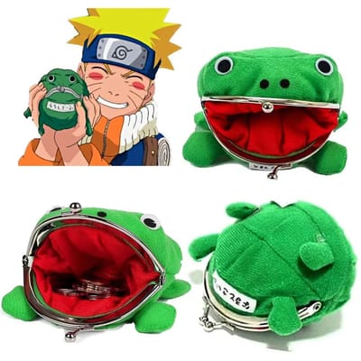 Portefeuille Anime Naruto Portefeuille à Monnaie Grenouille Accessoires de Cosplay Homme et Femme Portefeuille en Peluche Cadeaux d'Anniversaire pour Enfants red