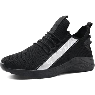 YRZL Heren Witte Sneakers Grote Maten Slijtvast Ademend Comfortabel Hardloopschoenen Lichtgewicht Antislip Schoenen voor Heren 36 black