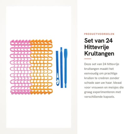 Dailygoods - Set van 24 Hittevrije Krultangen voor Gezonde Kapsels