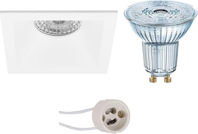 LED Spot Set - LEDVANCE Parathom PAR16 940 36D - Pragmi Pollon Pro - GU10 Fitting - Dimbaar - Inbouw Vierkant - Mat Wit - 3.4W - Natuurlijk Wit 4000K - Verdiept - 82mm