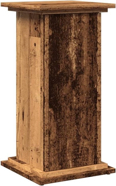 Sierzuil met Opbergruimte 60 cm Hoog in Oud Houtoptiek - Decoratieve Display Pilaar