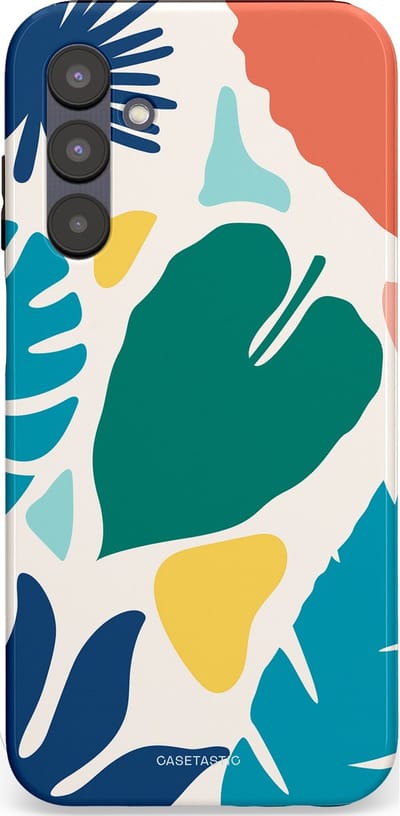 Casetastic Hoesje Geschikt voor Samsung A25 - Stijlvolle Beschermende Duo-layer Case - Moderne Kunstbladeren