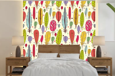 Behang - Fotobehang Patroon - Veren - Kleuren - Jongens - Kinderen - Kids - Kind - Breedte 240 cm x hoogte 240 cm