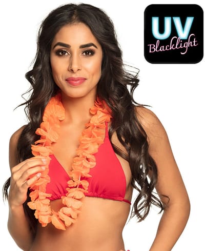 Boland - Hawaïkrans Ohana neonoranje Oranje - Volwassenen - Unisex - - Hawaii - Koningsdag - Holland - Supporter
