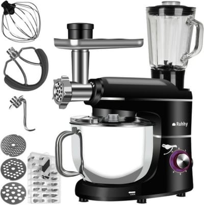 Ariko Keukenmachine - Blender - Mixer - Gehaktmolen - Vleesmolen - Foodprocessor - 3 in 1 - 2200W - zwart