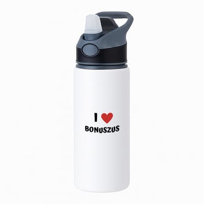 Hacebo® - I love bonuszus waterfles met rietje zwart - Zus - de liefste bonuszus - verjaardag - cadeautje voor zus - zus artikelen - kado - geschenk - water fles - 650ML