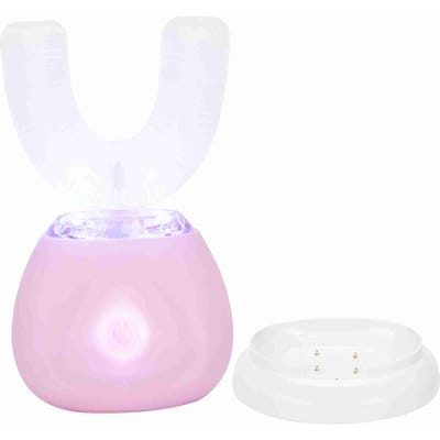 Smart U shape Toothbrush Brightening Ultrasonic Electric Toothbrush for Child Adult(Pink ) roze