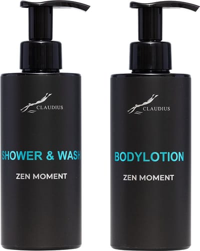 Douchepakket Zen Moment - Shower & Wash + Bodylotion - 300 ml per fles - bodycare - luxe fles - set van 2 stuks - Cadeau