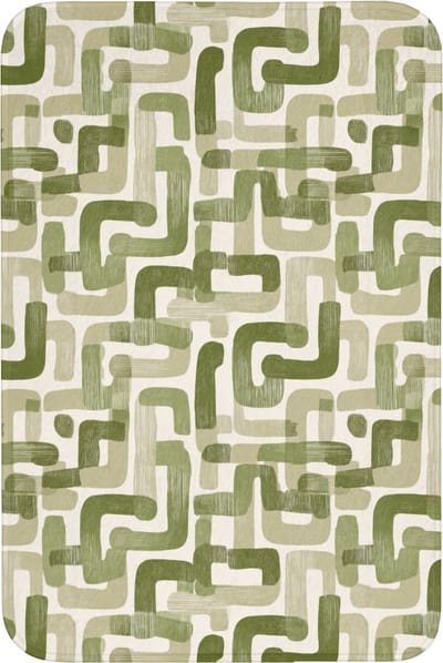 Badmat 60x90 cm - Antislip - Modern - Grafisch - Groen - Badmatten voor badkamer - Badkamermat - Douchemat - Badkamer mat