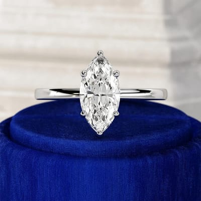 1CT 2CT 3CT Marquise Geslepen Solitaire Moissanite Verlovingsring Voor Vrouwen Koper 6-klauw Bruiloftsband Met Gecertificeerd 8&1CT 5x10mm 5A Zircon white