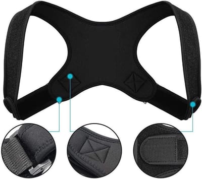 Okado Rugbrace Houding Corrector Zwart – Verstelbare Postuur Corrector voor Mannen en Vrouwen – Rug Ondersteuning One Size – Onzichtbaar Onder Kleding