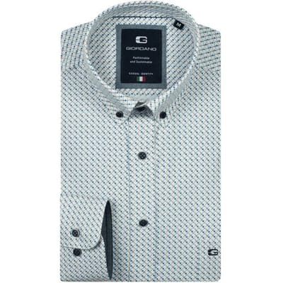 Giordano Overhemd Brando Soft Twill Fantasy Dots Pattern Navy-Multi / male