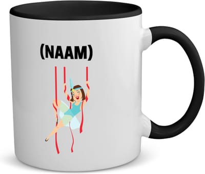 Akyol - acrobatiek vrouw met je eigen naam koffiemok - theemok - zwart - Acrobatiek - mensen die acrobatiek beoefenen - acrobaat - mensen die houden van acrobatiek - verjaardag - cadeau - kado - geschenk - gift - 350 ML inhoud