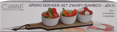Cuisine Performance Tapasplank - Apero-Serveeer-Set - 4-Delig