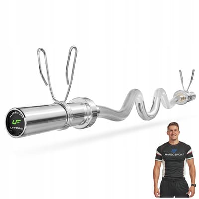 Marbo Sport - Olympische curlstang - EZ Curl Bar - 120 cm - Verchroomd staal - Inclusief veerclips - Voor krachttraining en thuisgym en Home Gym - Max. 320 kg