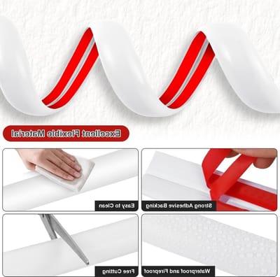 Witte Zelfklevende Kabelgoot voor Muur en Vloer - Flexibele Duct voor Kabelbescherming, 15mm x 2m, Halfrond Ontwerp voor Netjes en Veilig Kabelbeheer