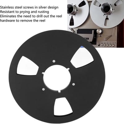 Tapespoel 10,5 inch - Open Haspel - Fijn Bewerkt - 3 Gaten Ontwerp - Roestvrij Stalen Schroeven - Verbetert Geluidskwaliteit - Opnamespoel