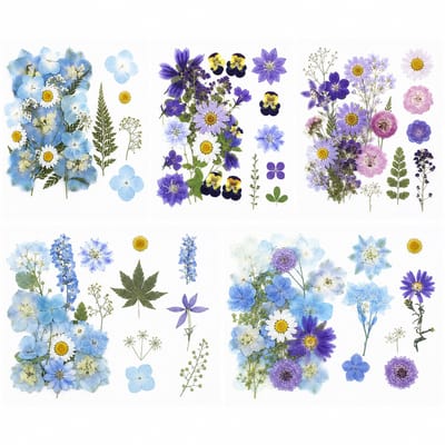 BOTC Natuurlijk Gedroogde Bloemen - Droogbloemen - Set van 5 stuks - Voor Resin Art, Sieraden,en DIY Decoratie