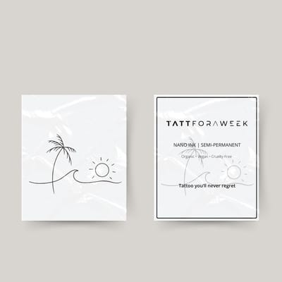 Tijdelijke tattoo beach vibes | Neptattoo volwassenen | Tijdelijke tattoo voor volwassenen | Temporary tattoo | Plaktattoos voor volwassenen | Neptattoos | Probeer zorgeloos een tattoo | tattforaweek