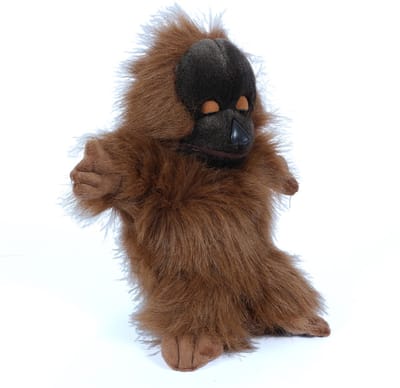 Pia Soft Toys - Pluche knuffeldier - Orang-oetan met staart handpop 30 cm