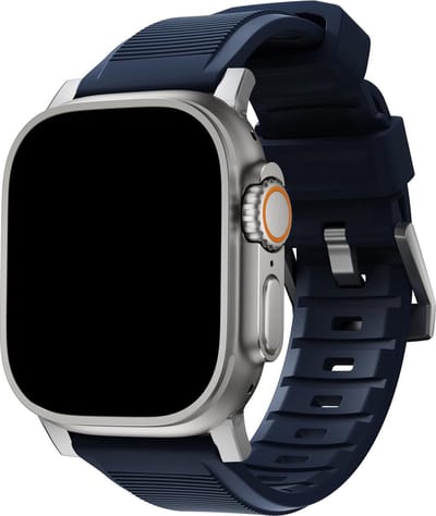 Stravo Rugged Sport bandje geschikt voor Apple Watch 42mm(Series 11/10) 41mm 40mm 38mm - Blauw - Buitensporten Siliconen Horlogebandje voor Apple Watch SE 1 2 3 / Series 11 10 9 8 7 6 5 4 3 2 1 - Sportieve siliconen horlogeband