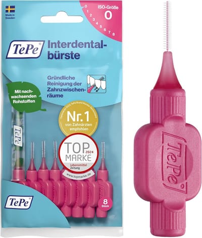 Interdentale Borstels - Tandenstokers - Tussenruimte Reinigen - ISO Maat 0 0.4mm - 8 Stuks - Roze