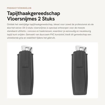 Dailygoods- Vloersnijmes - Tapijthaakgereedschap - Aluminiumlegering - Geschikt voor concave/haakmessen - 2 Stuks - Voor tapijtsnijden - Tapijtsnijder