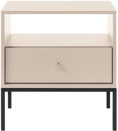 Vente-unique Nachtkastje - 1 lade en 1 nis - Beige - BOGDAN