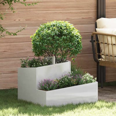 vidaXL - Plantenbak - zilver - 60 - x - 60 - x - 50 - cm - Roestvrij - staal