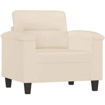 vidaXL 4-delige Loungeset met kussens microvezelstof beige
