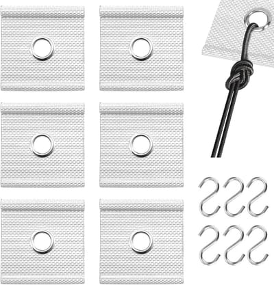 6 stuks kederogen, kederhaken, luifelhaken, camping, kederlijst, haken, kederrail, accessoires voor camper, caravan, campingtent, voor rail 5/6 mm - 7/8 mm, met haak