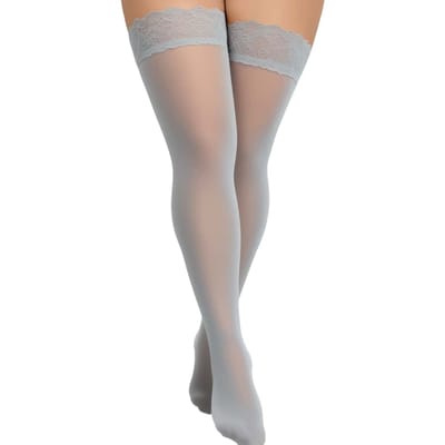 Mode Dames Plus Grote Maat Zwarte Kant Top Sokken Zijde Kousen Xxxxxl Dijhoog Doorzichtig Visnet Kousen Voor Extra Grote Vrouwen XL gray