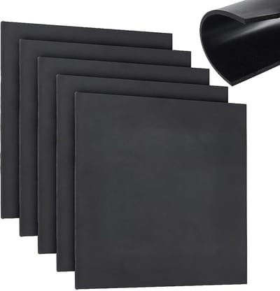 Dailygoods- Rubberen Vellen 1/4 Inch Dik - 8x8 Inch - Massief Rubber - Neopreen Crashdempingspad - Afdichting - Trillingsdemping - Duurzaam Materiaal - Rubbermat