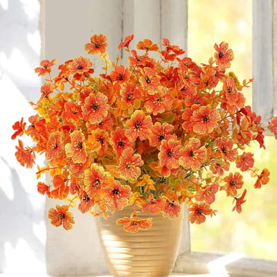 6 Bundels Weerbestendige Kunstbloemen Herfstdecoratie - Zijden Bloemen Voor Binnen & Buiten