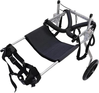 Huisdier Rolstoel - Hondenkar Hondenbuggy - Huisdier Mobiliteit - Lichtgewicht Aluminium Frame - Verstelbaar - Zilver