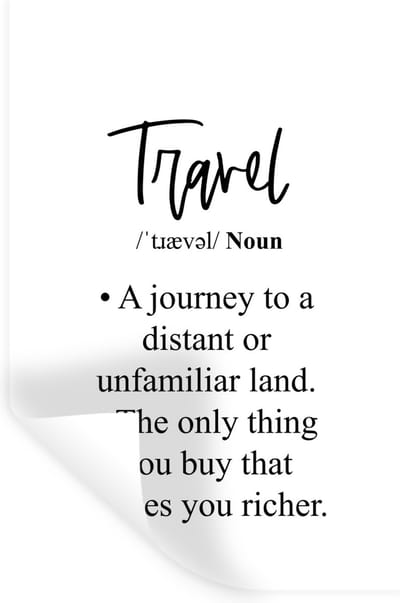 Muurstickers - Sticker Folie - Spreuken - Quotes - The only thing you buy that makes you richer - Travel - 20x30 cm - Plakfolie - Muurstickers Kinderkamer - Zelfklevend Behang - Zelfklevend behangpapier - Stickerfolie