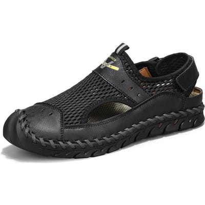 Sneldrogende Waadschoenen Heren Strandsandalen Mode Zomer Wandelschoenen Ademende Mesh Schoenen Antislip Heren Buitensandalen 46 black