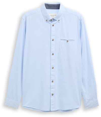 Tom Tailor - Regular fit overhemd van katoen - Maat XXL - blue stripy structure