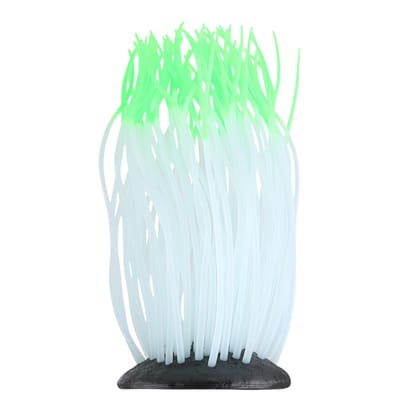 Simulation Anémone de Mer Artificielle Corail Ornement pour Aquarium Poissons Décor(vert)