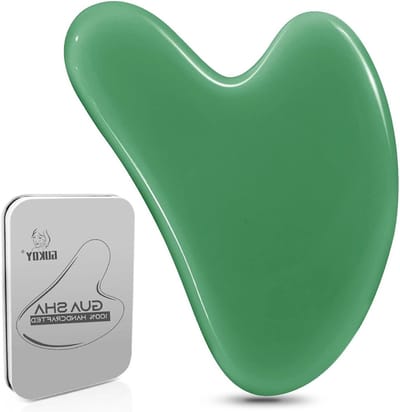 Natuurlijke Jade Gua Sha Tool voor Gezichtsmassage, Rimpelverlichting en Oogpuffiness Behandeling, Ideaal voor Spa en Wellness